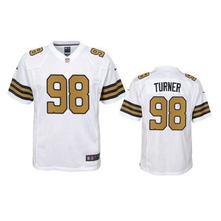 Youth Saints Payton Turner White Game Jersey