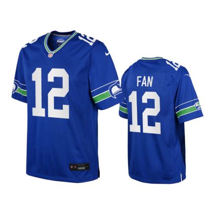 Youth Seahawks 12th Fan Royal Throwback Game Jersey