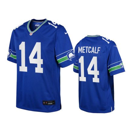 Youth Seahawks D.K. Metcalf Royal Throwback Game Jersey