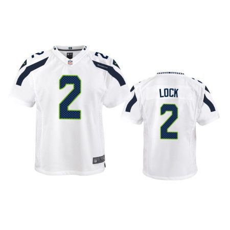Youth Seahawks Drew Lock White Game Jersey
