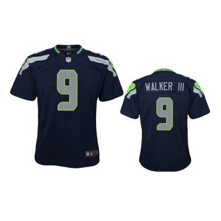 Youth Seahawks Kenneth Walker III College Navy Game Jersey