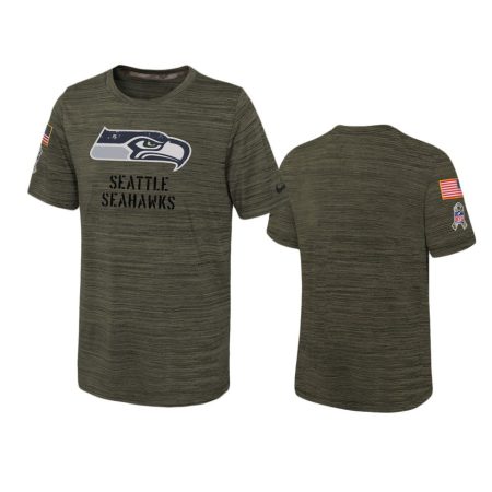 Youth Seattle Seahawks Olive 2022 Salute To Service Velocity T-Shirt