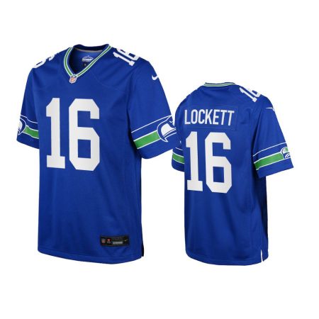 Youth Seahawks Tyler Lockett Royal Throwback Game Jersey
