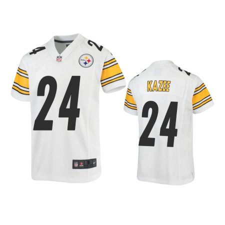 Youth Steelers Damontae Kazee White Game Jersey