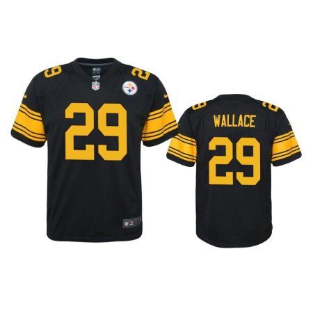 Youth Steelers Levi Wallace Black Alternate Game Jersey