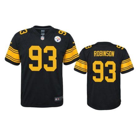 Youth Steelers Mark Robinson Black Alternate Game Jersey