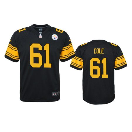 Youth Steelers Mason Cole Black Alternate Game Jersey