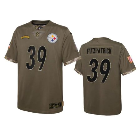 Youth Pittsburgh Steelers Minkah Fitzpatrick Olive 2022 Salute To Service Limited Jersey