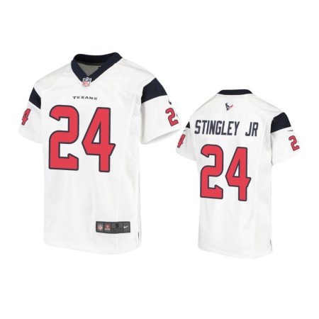 Youth Texans Derek Stingley Jr. White Game Jersey