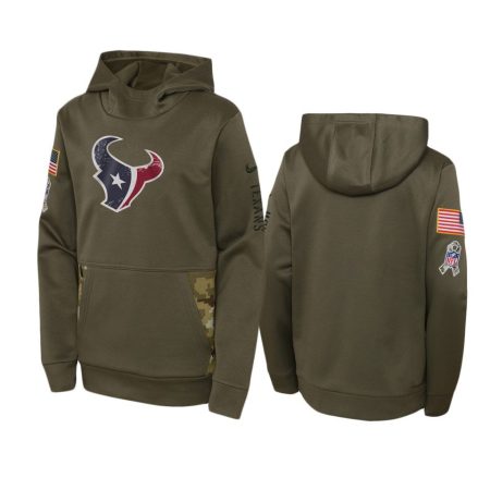 Youth Houston Texans Olive 2022 Salute to Service Performance Hoodie
