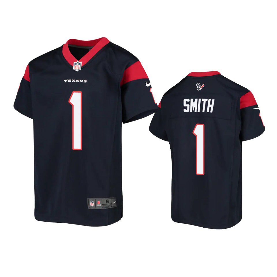 Youth Texans Tremon Smith Navy Game Jersey 1 youth texans tremon smith game navy jersey