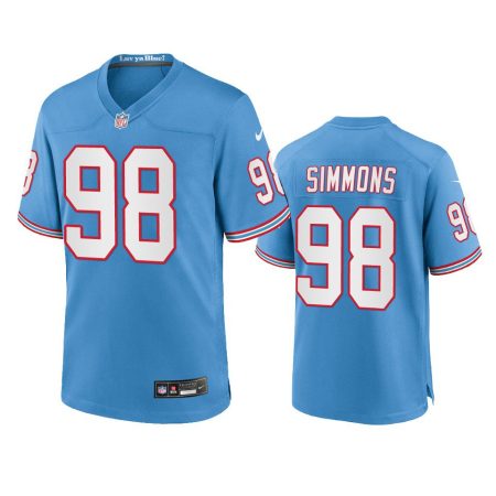 Youth Titans Jeffery Simmons Light Blue Oilers Throwback Game Jersey
