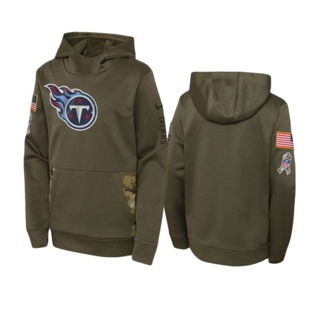 Youth Tennessee Titans Olive 2022 Salute to Service Performance Hoodie