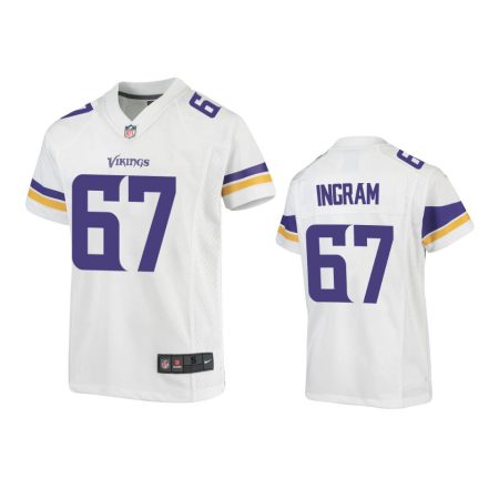 Youth Vikings Ed Ingram White Game Jersey