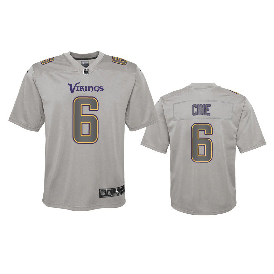Youth Vikings Lewis Cine Gray Atmosphere Fashion Game Jersey 1 youth vikings lewis cine atmosphere fashion game gray jersey