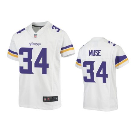 Youth Vikings Nick Muse White Game Jersey