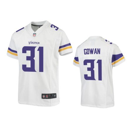 Youth Vikings Tay Gowan White Game Jersey
