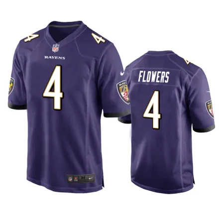 Baltimore Ravens Zay Flowers Purple 2023 NFL Draft Game Jersey