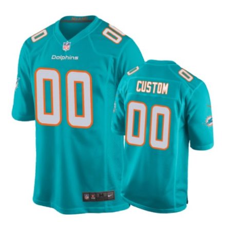 Miami Dolphins #00 Custom Aqua Nike Game Jersey - Men's
