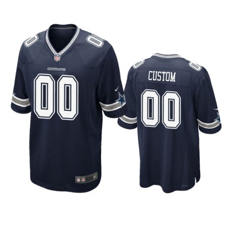 Dallas Cowboys #00 Custom Navy Game Jersey - Men's