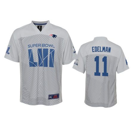 New England Patriots #11 Julian Edelman Gray Super Bowl LIII Jersey - Men