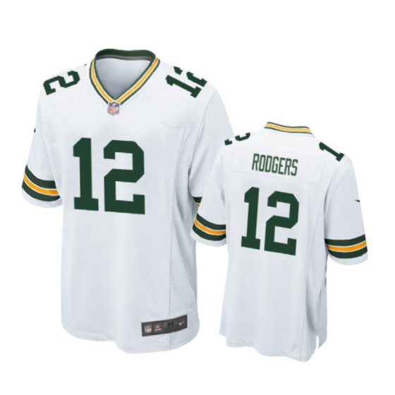 Green Bay Packers #12 Aaron Rodgers White Nike Game Jersey - Men's 1 12 white aaron rodgers jersey