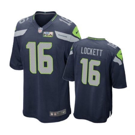 Seattle Seahawks #16 Tyler Lockett Navy Nike Game Jersey - Men's