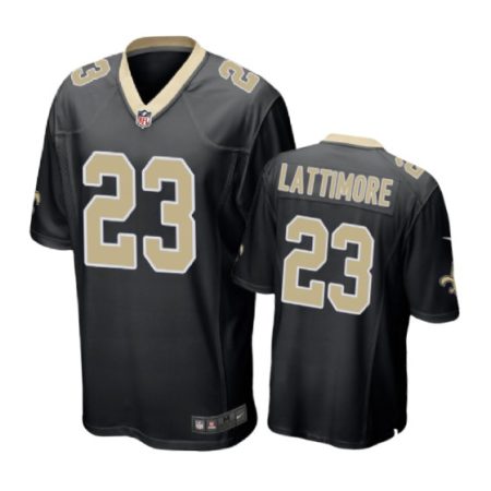 New Orleans Saints #23 Marshon Lattimore Black Nike Game Jersey - Men's