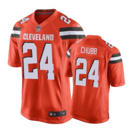 Cleveland Browns #24 Nick Chubb Orange Nike Game Jersey - Men's