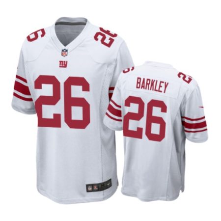 New York Giants #26 Saquon Barkley White Nike Game Jersey - Men's