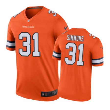 Denver Broncos #31 Justin Simmons Nike color rush Orange Jersey