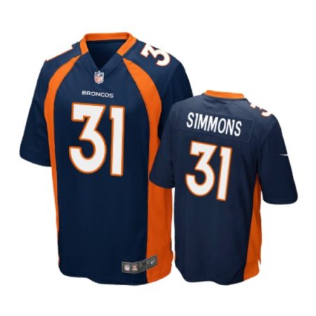 Denver Broncos #31 Justin Simmons Navy Nike Game Jersey - Men's