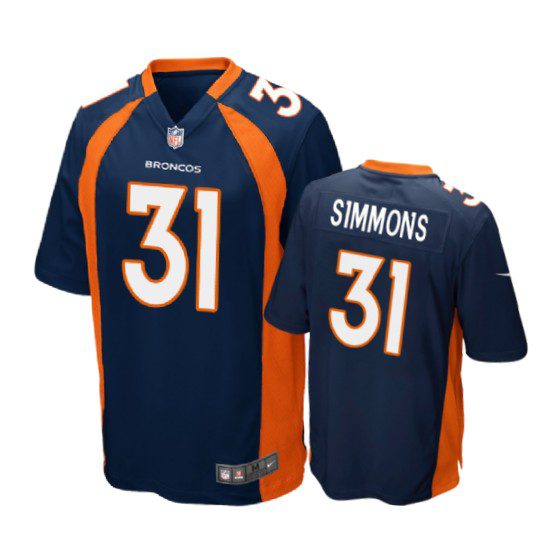 Denver Broncos #31 Justin Simmons Navy Nike Game Jersey - Men's 1 31 navy justin simmons jersey