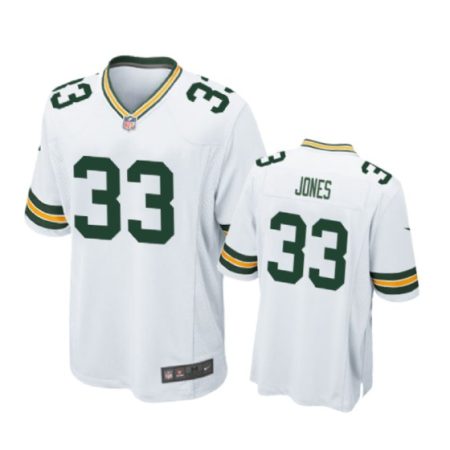Green Bay Packers #33 Aaron Jones White Nike Game Jersey - Men's