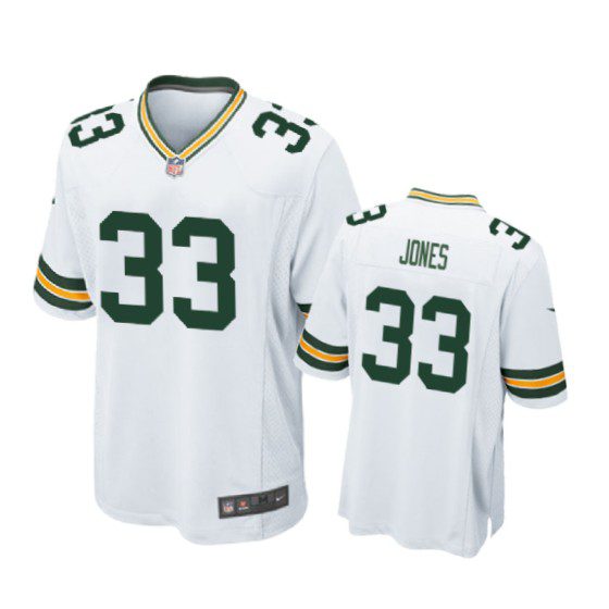 Green Bay Packers #33 Aaron Jones White Nike Game Jersey - Men's 1 33 white aaron jones jersey