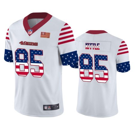 George Kittle San Francisco 49ers White Independence Day Stars & Stripes Jersey