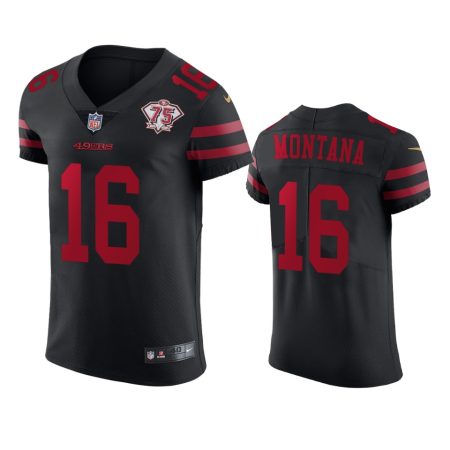 San Francisco 49ers Joe Montana Black 75th Anniversary Jersey - Men's