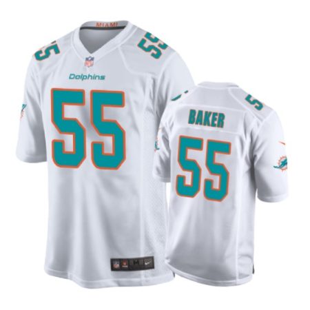 Miami Dolphins #55 Jerome Baker White Nike Game Jersey - Men's