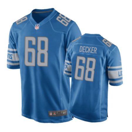 Detroit Lions #68 Taylor Decker Blue Nike Game Jersey - Men's