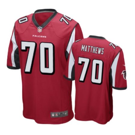 Atlanta Falcons #70 Jake Matthews Red Nike Game Jersey - Men's