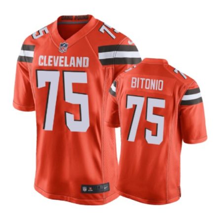 Cleveland Browns #75 Joel Bitonio Orange Nike Game Jersey - Men's