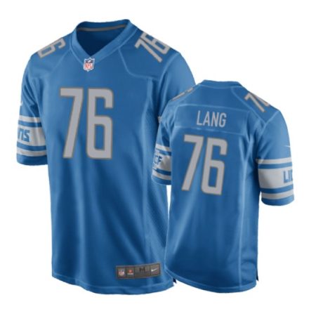 Detroit Lions #76 T.J. Lang Blue Nike Game Jersey - Men's