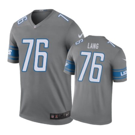 Detroit Lions #76 T.J. Lang Nike color rush Gray Jersey