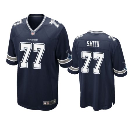Dallas Cowboys #77 Tyron Smith Navy Game Jersey - Men's