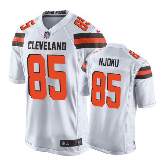 Cleveland Browns #85 David Njoku White Nike Game Jersey - Men's 1 85 white david njoku jersey