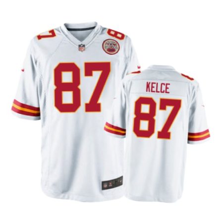 Kansas City Chiefs #87 Travis Kelce White Nike Game Jersey - Men's