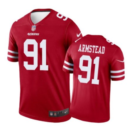 San Francisco 49ers #91 Arik Armstead Nike color rush Scarlet Jersey