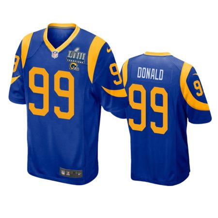 Los Angeles Rams #99 Aaron Donald Royal Super Bowl LIII Champions Jersey - Men