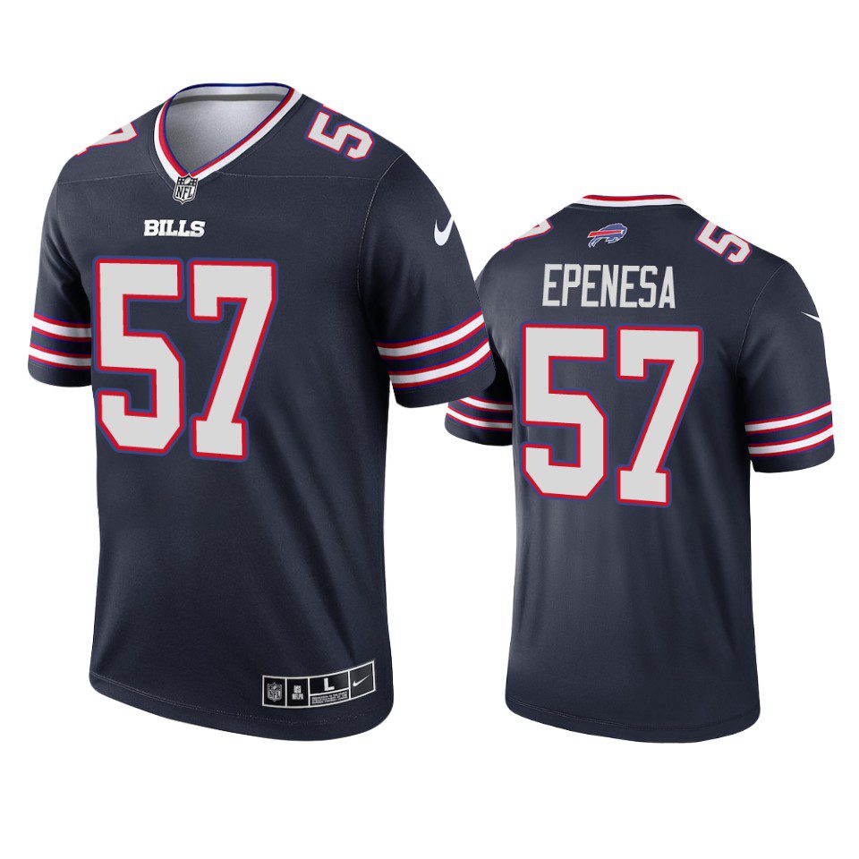 Buffalo Bills A.J. Epenesa Navy 2021 Inverted Legend Jersey 1 a.j. epenesa bills 2021 inverted legend navy jersey