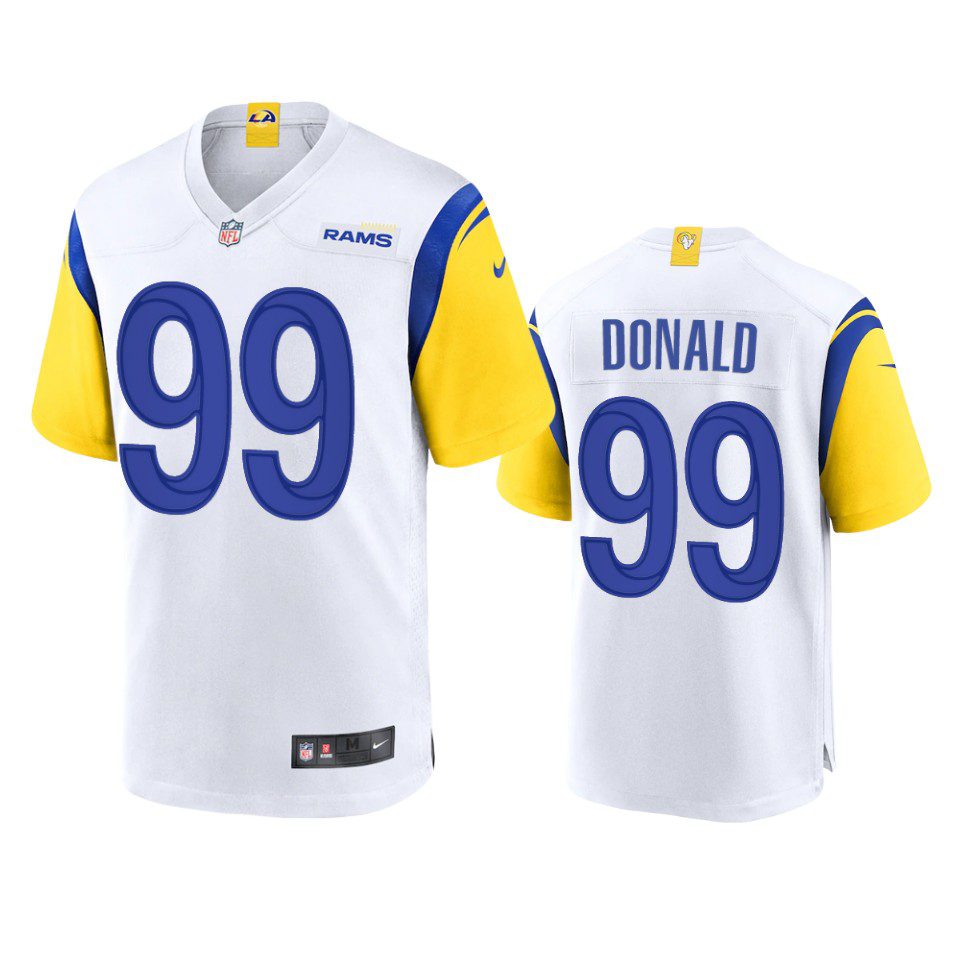 Los Angeles Rams Aaron Donald White Alternate Game Jersey 1 aaron donald rams white alternate game jersey